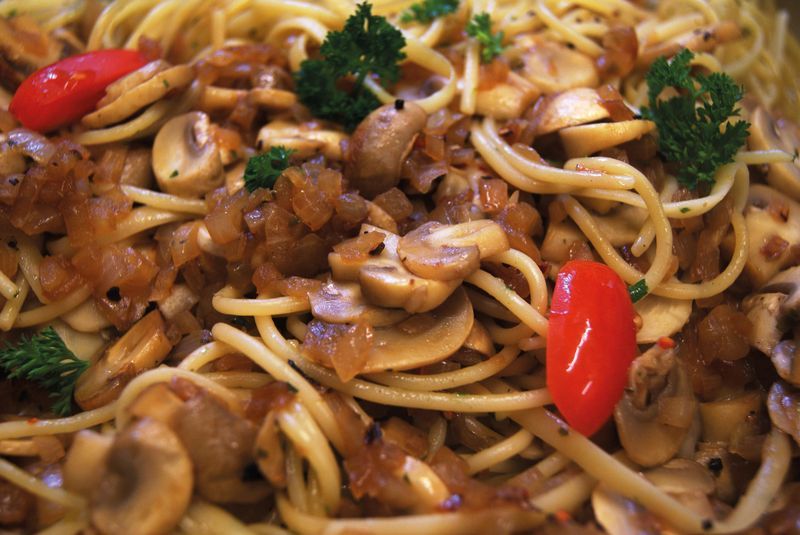 Spaghetti al Mascarpone mit Pilzen und Kirschtomate
